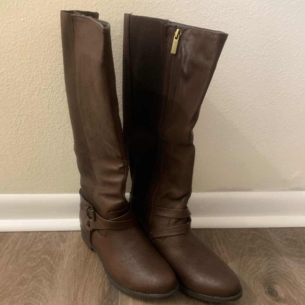 Lane Bryant wide calf brown boots 10w nib